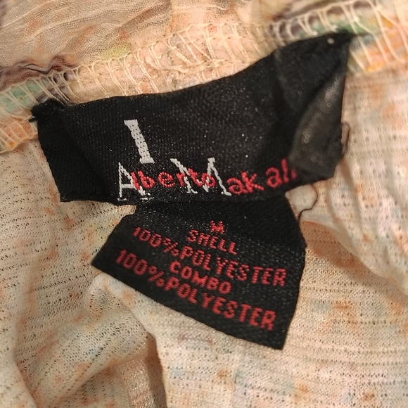 Alberto Makali Vintage Retro Style Printed Top Attached Crochet Vest MEDIUM - Picture 9 of 11